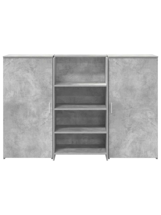 Vastuvõtulaud, betoonhall, 155x50x103,5 cm, tehispuit