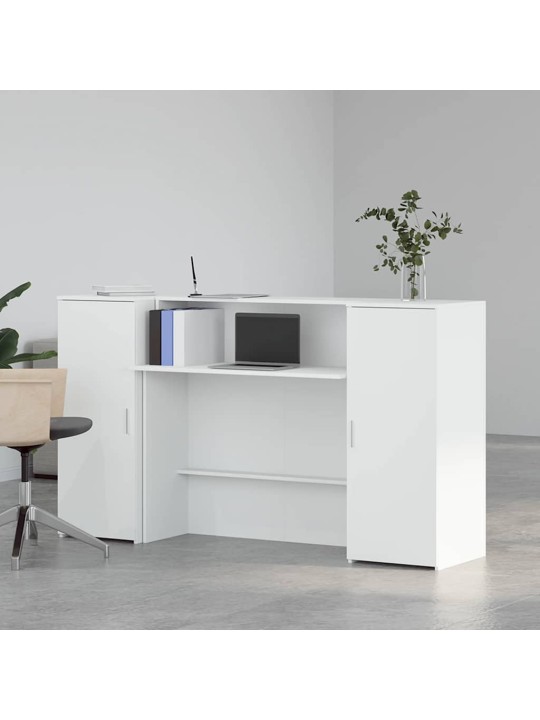 Vastuvõtulaud valge 180x50x103,5 cm engineered wood