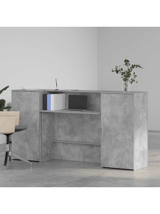 Vastuvõtulaud, betoonhall, 200x50x103,5 cm, tehispuit
