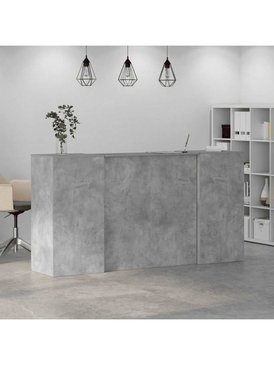 Vastuvõtulaud, betoonhall, 200x50x103,5 cm, tehispuit