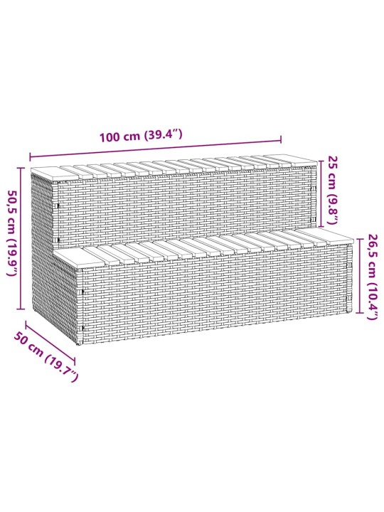 MULLIVANN STEP BEEŽ 100X50X50,5 CM POLÜROTANGIST JA AKAATSIAST