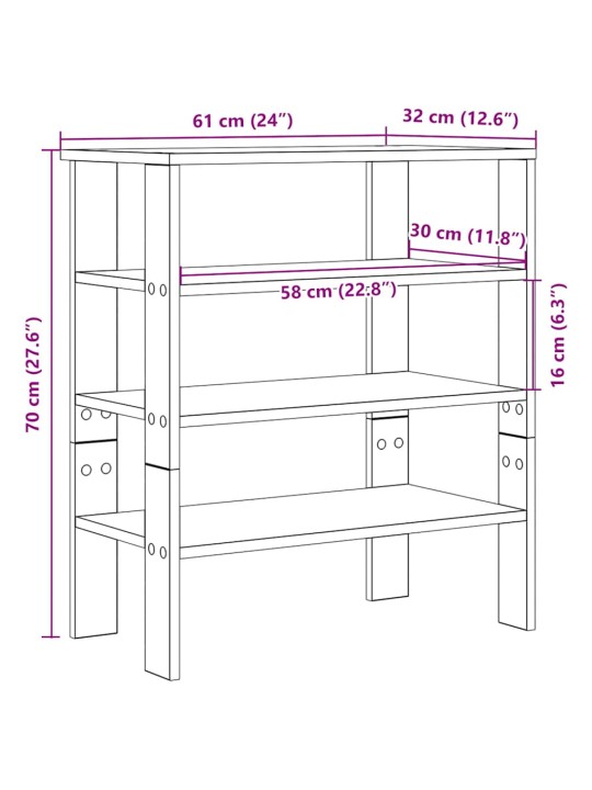 KINGAKAPP, HALL SONOMA TAMM, 61X32X70 CM, TEHISPUIT