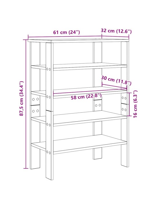 KINGAKAPP, HALL SONOMA TAMM, 61X32X87,5 CM, TEHISPUIT