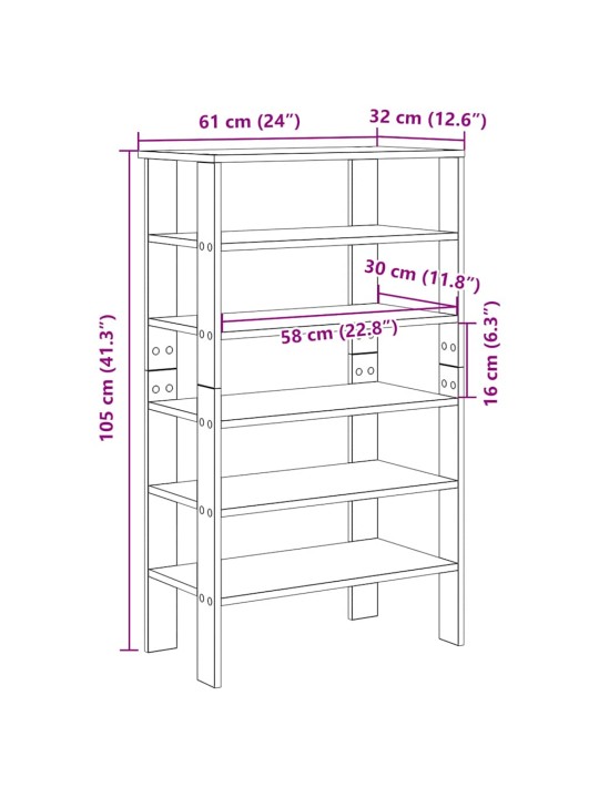 Kingariiul, hall sonoma tamm, 61 x 32 x 105 cm, tehispuit