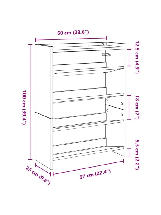 Kingariiul, hall sonoma tamm, 80 x 25 x 61,5 cm, tehispuit