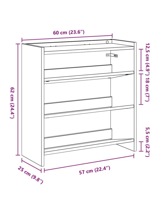 Kingariiul, suitsutatud tamm, 60 x 25 x 62 cm, tehispuit