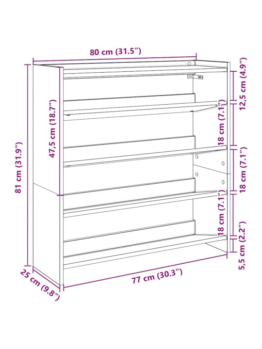 Kingariiul, hall sonoma tamm, 80 x 25 x 81 cm, tehispuit