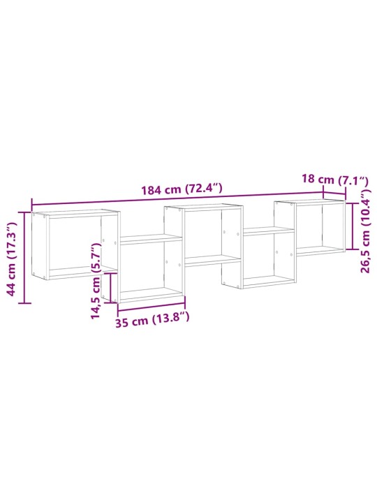 Seinariiul, kuup, 5 sektsiooniga, hall sonoma tamm, tehispuit