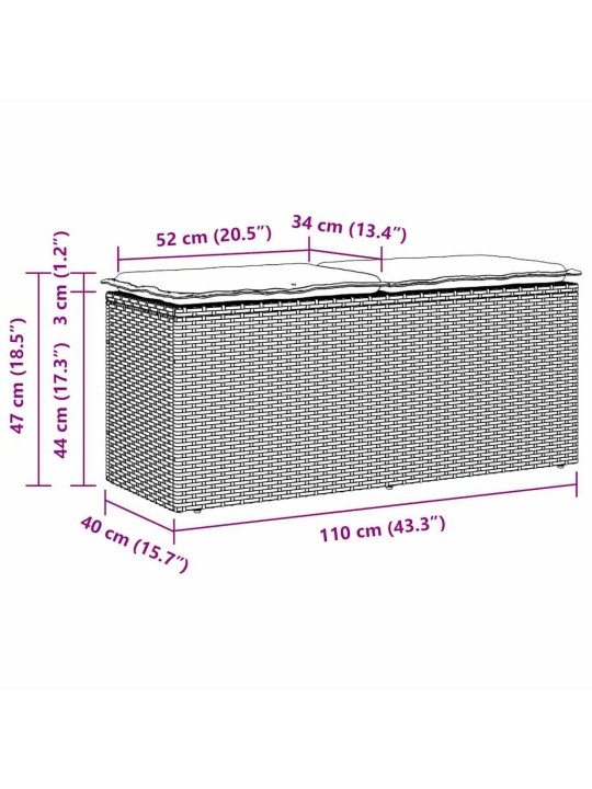 AIAPINK ISTMEPADJAGA, PRUUN, 110X40X44 CM, POLÜROTANG