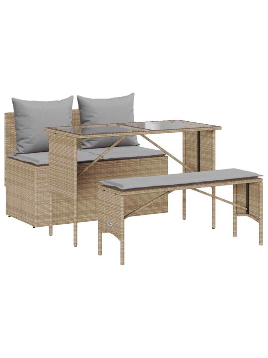 3-OSALINE AIAMÖÖBLI KOMPLEKT PATJADEGA, BEEŽ, POLÜROTANG