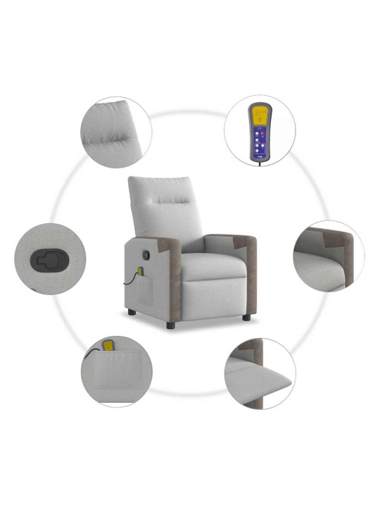 MASSAGE RECLINER TOOL CLOUD GREY FABRIC
