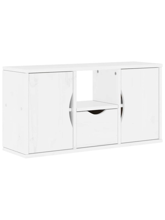 TELERIKAPP SAHTLIGA “ODDA” VALGE 79X24X40 CM TÄISPUIDUST MÄND