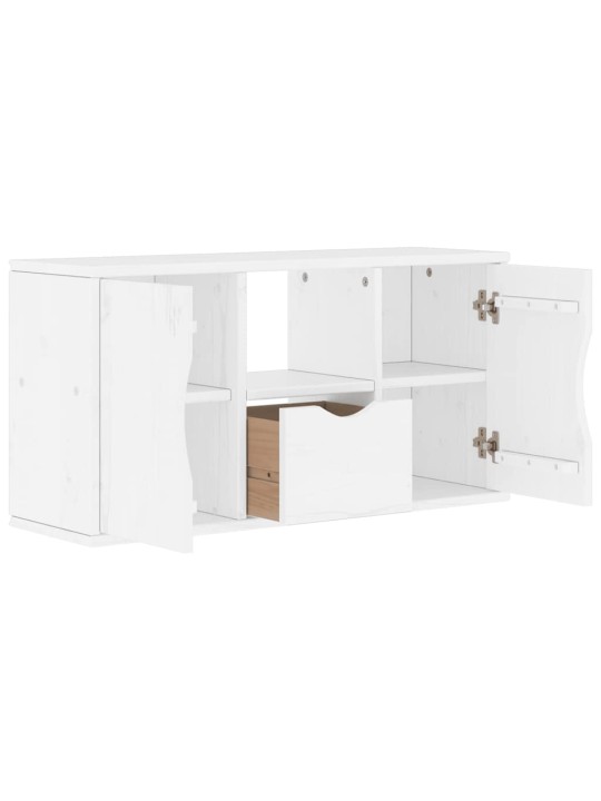 TELERIKAPP SAHTLIGA “ODDA” VALGE 79X24X40 CM TÄISPUIDUST MÄND
