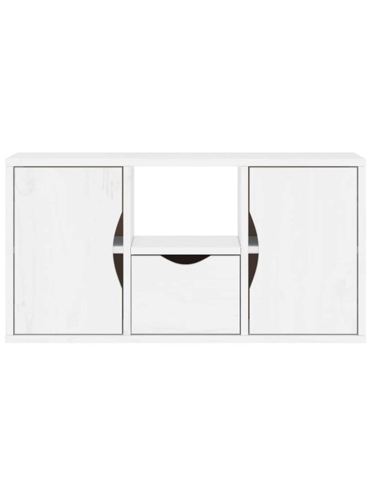 TELERIKAPP SAHTLIGA “ODDA” VALGE 79X24X40 CM TÄISPUIDUST MÄND