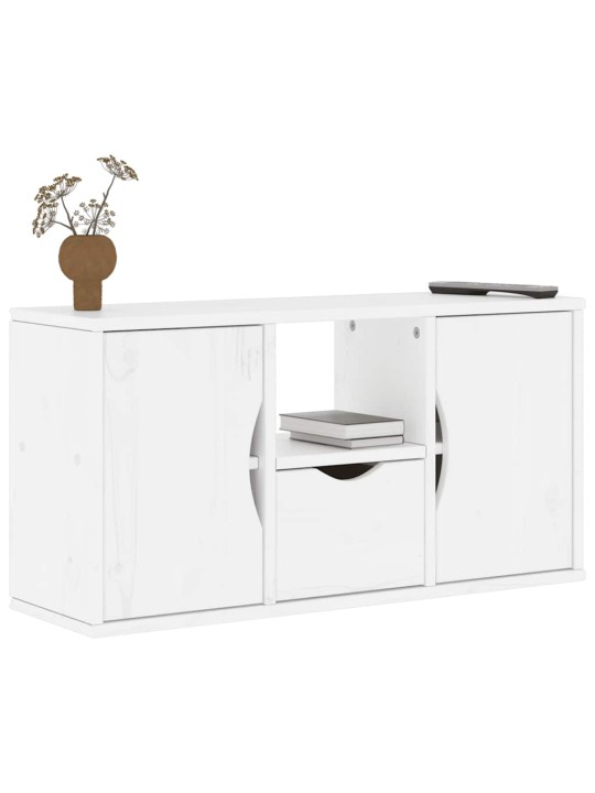 TELERIKAPP SAHTLIGA “ODDA” VALGE 79X24X40 CM TÄISPUIDUST MÄND