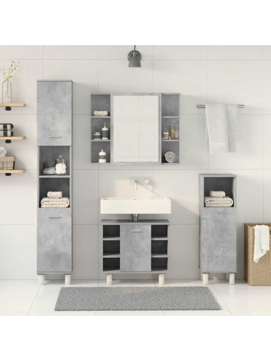 4-OSALINE VANNITOA MÖÖBLIKOMPLEKT, BETOONHALL, TEHISPUIT