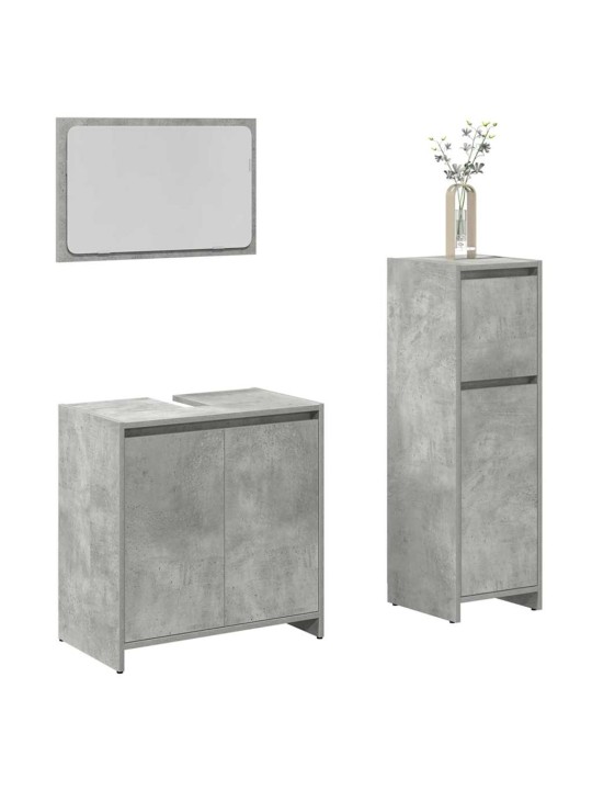 3-OSALINE VANNITOA MÖÖBLIKOMPLEKT, BETOONHALL, TEHISPUIT