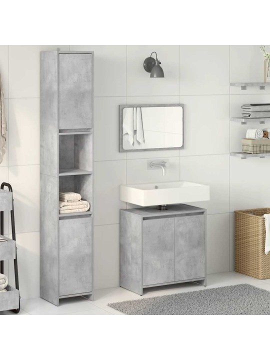 3-OSALINE VANNITOA MÖÖBLIKOMPLEKT, BETOONHALL, TEHISPUIT