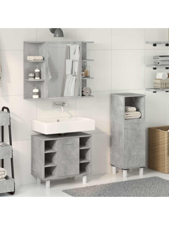 3-OSALINE VANNITOA MÖÖBLIKOMPLEKT, BETOONHALL, TEHISPUIT