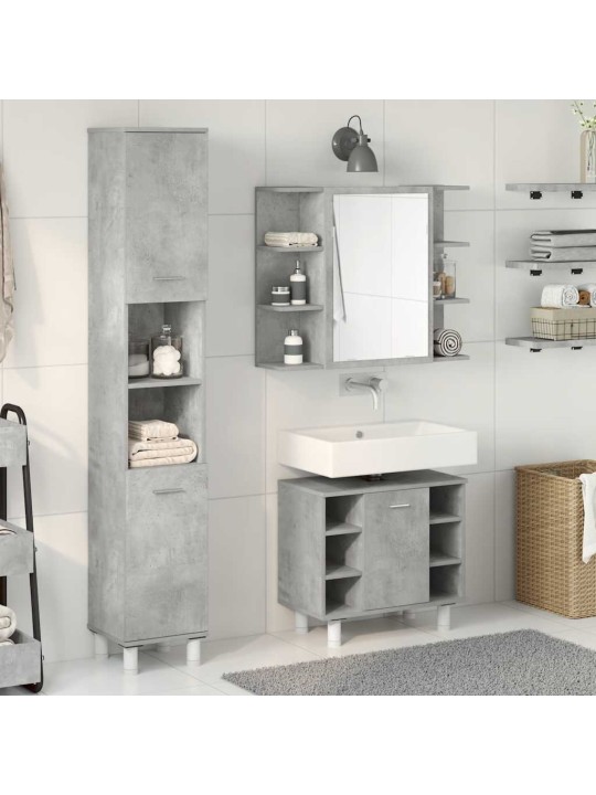 3-OSALINE VANNITOA MÖÖBLIKOMPLEKT, BETOONHALL, TEHISPUIT