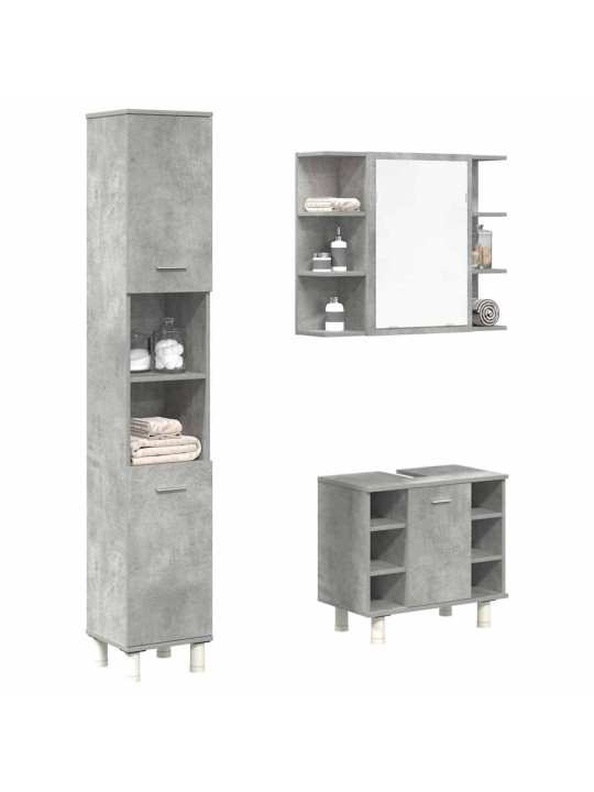 3-OSALINE VANNITOA MÖÖBLIKOMPLEKT, BETOONHALL, TEHISPUIT