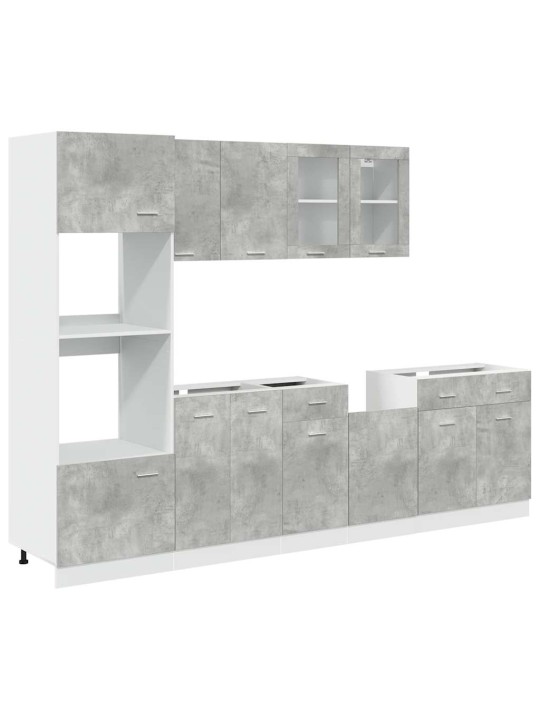 7-OSALINE VANNITOA MÖÖBLIKOMPLEKT, “LYON”, BETOONHALL