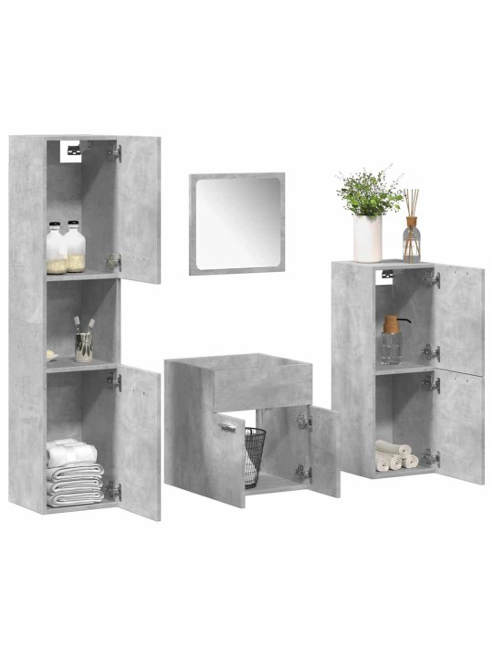 4-OSALINE VANNITOA MÖÖBLIKOMPLEKT, BETOONHALL, TEHISPUIT