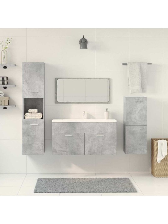 4-OSALINE VANNITOA MÖÖBLIKOMPLEKT, BETOONHALL, TEHISPUIT