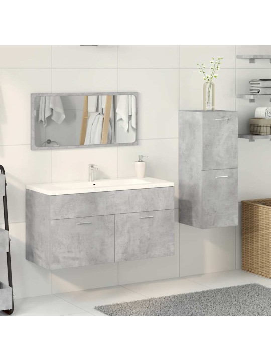 3-OSALINE VANNITOA MÖÖBLIKOMPLEKT, BETOONHALL, TEHISPUIT