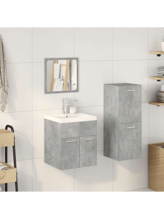 4-OSALINE VANNITOA MÖÖBLIKOMPLEKT, BETOONHALL, TEHISPUIT