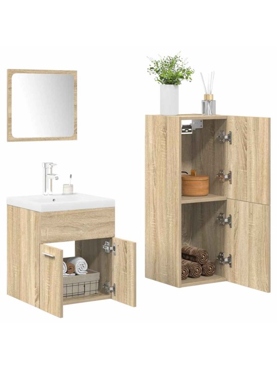 4-OSALINE VANNITOA MÖÖBLIKOMPLEKT, SONOMA TAMM, TEHISPUIT