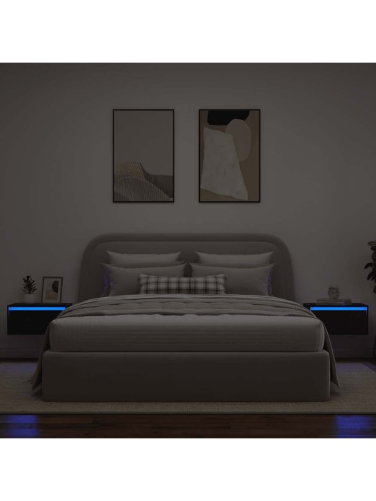 SEINALE KINNITATAVAD ÖÖKAPID LED-TULEDEGA 2 TK, MUST TAMM