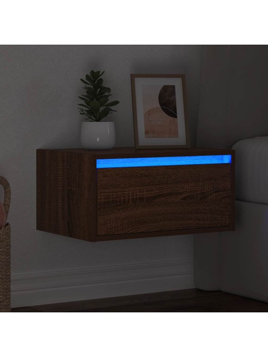 SEINALE KINNITATAV ÖÖKAPP LED-TULEDEGA, PRUUN TAMM