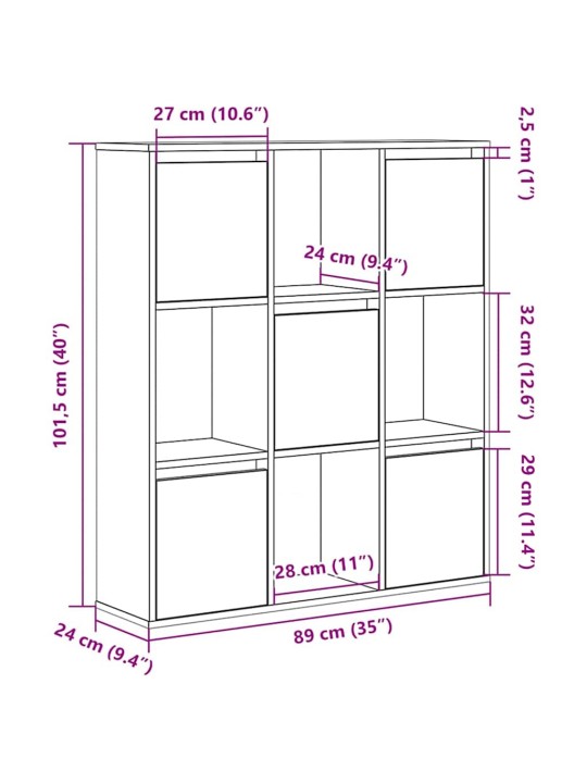 RAAMATUALUS, HALL SONOMA TAMM, 89X24X101,5 CM, TEHISPUIT
