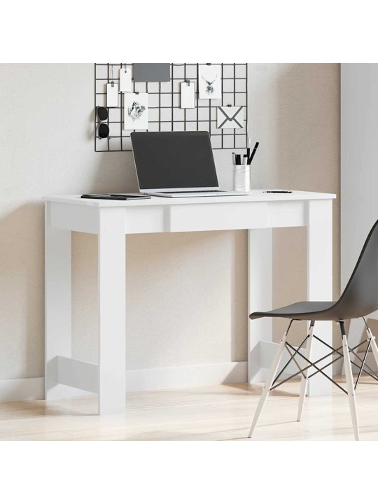 KIRJUTUSLAUD VALGE 100X45X75 CM ENGINEERED WOOD