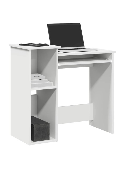RIIULITEGA KIRJUTUSLAUD VALGE 84X40X78 CM ENGINEERED WOOD