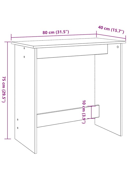 KIRJUTUSLAUD, HALL SONOMA TAMM, 80 X 40 X 75 CM, TEHISPUIT