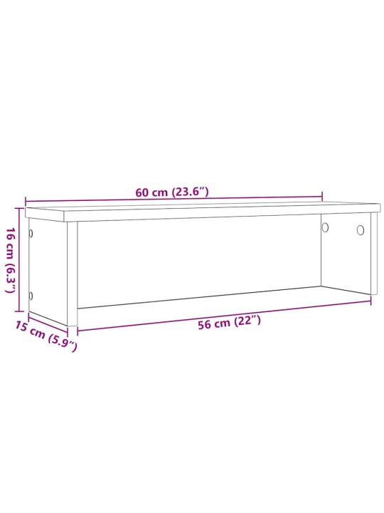 KÖÖGIRIIULID VIRNASTATAVAD 2 TK, SUITSUTATUD TAMM, 60X15X16 CM
