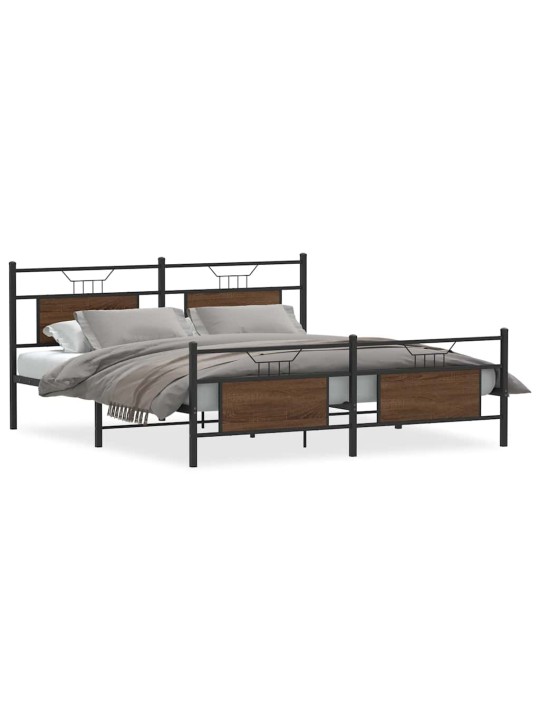 METALLIST VOODIRAAM ILMA MADRATSITA PRUUN TAMM 160X200 CM