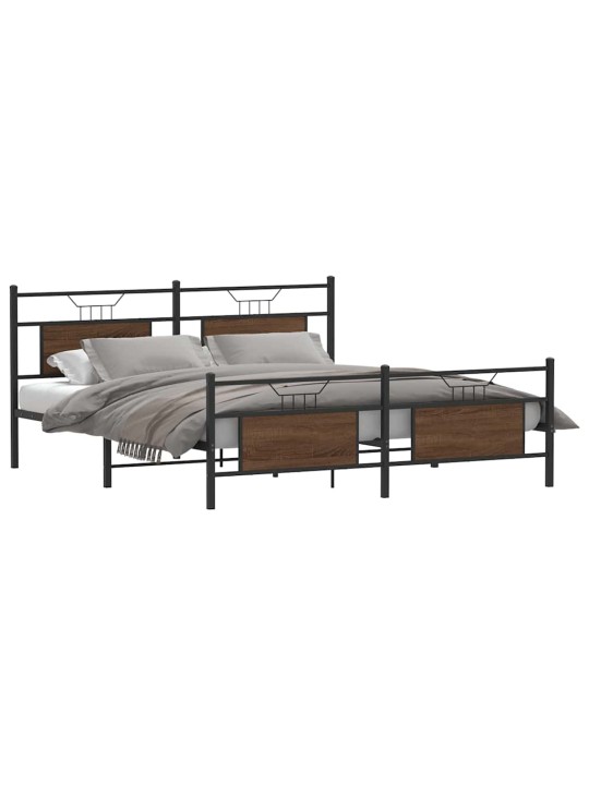 METALLIST VOODIRAAM ILMA MADRATSITA PRUUN TAMM 160X200 CM