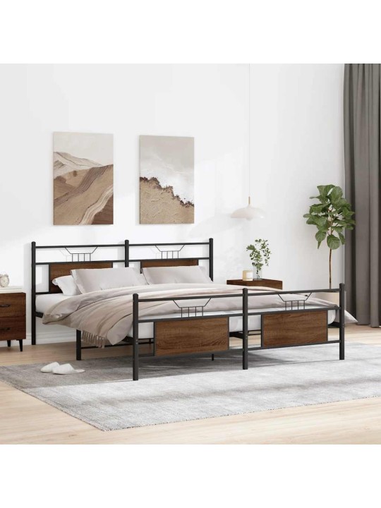 METALLIST VOODIRAAM ILMA MADRATSITA PRUUN TAMM 160X200 CM
