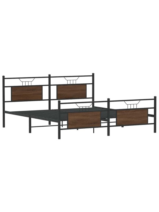 METALLIST VOODIRAAM ILMA MADRATSITA PRUUN TAMM 160X200 CM