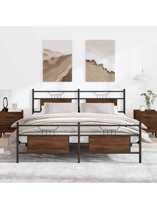 METALLIST VOODIRAAM ILMA MADRATSITA PRUUN TAMM 160X200 CM