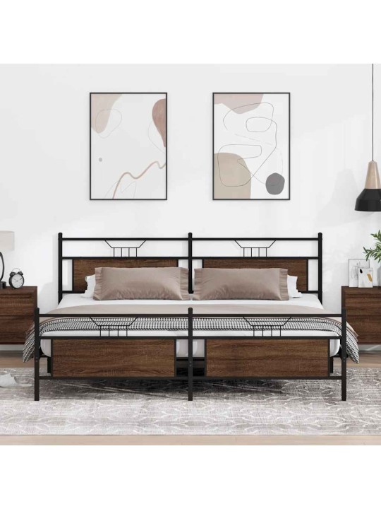 METALLIST VOODIRAAM ILMA MADRATSITA PRUUN TAMM 193X203 CM
