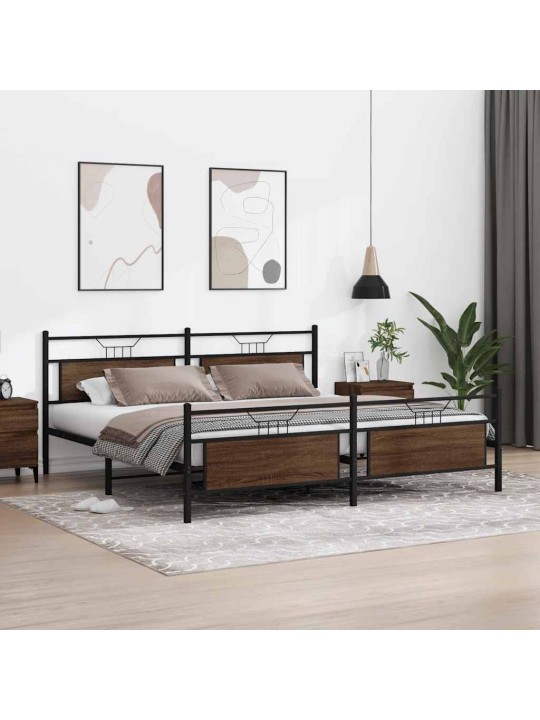 METALLIST VOODIRAAM ILMA MADRATSITA PRUUN TAMM 200X200 CM