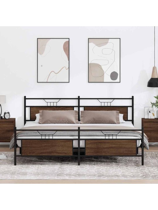 METALLIST VOODIRAAM ILMA MADRATSITA PRUUN TAMM 200X200 CM