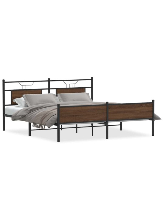 METALLIST VOODIRAAM ILMA MADRATSITA PRUUN TAMM 160X200 CM