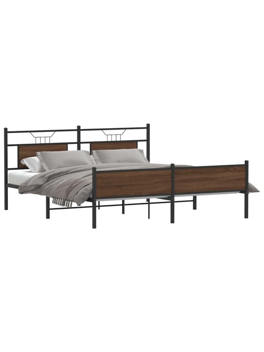 METALLIST VOODIRAAM ILMA MADRATSITA PRUUN TAMM 160X200 CM