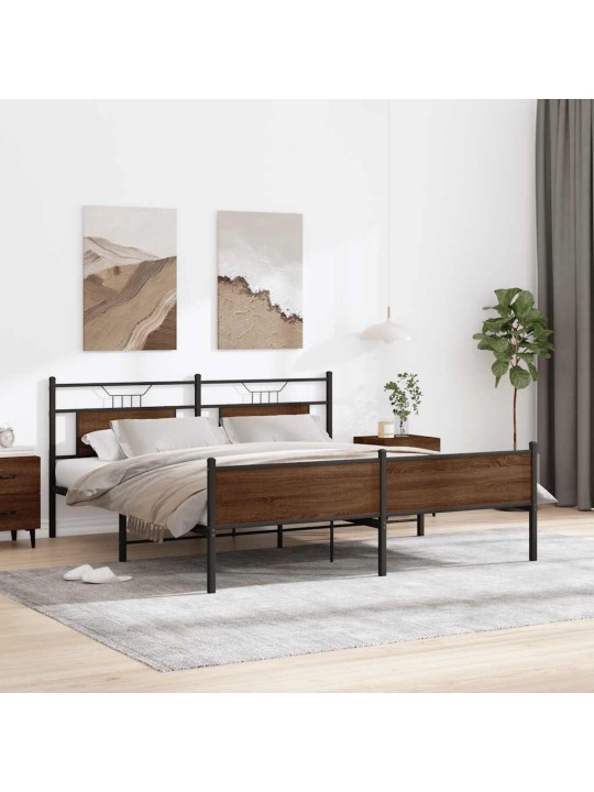 METALLIST VOODIRAAM ILMA MADRATSITA PRUUN TAMM 160X200 CM