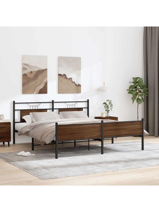 METALLIST VOODIRAAM ILMA MADRATSITA PRUUN TAMM 180X200 CM